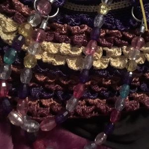 crazy woven bead strapped purse